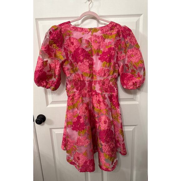 Floral Pink Mini Dress - Picture 10 of 11